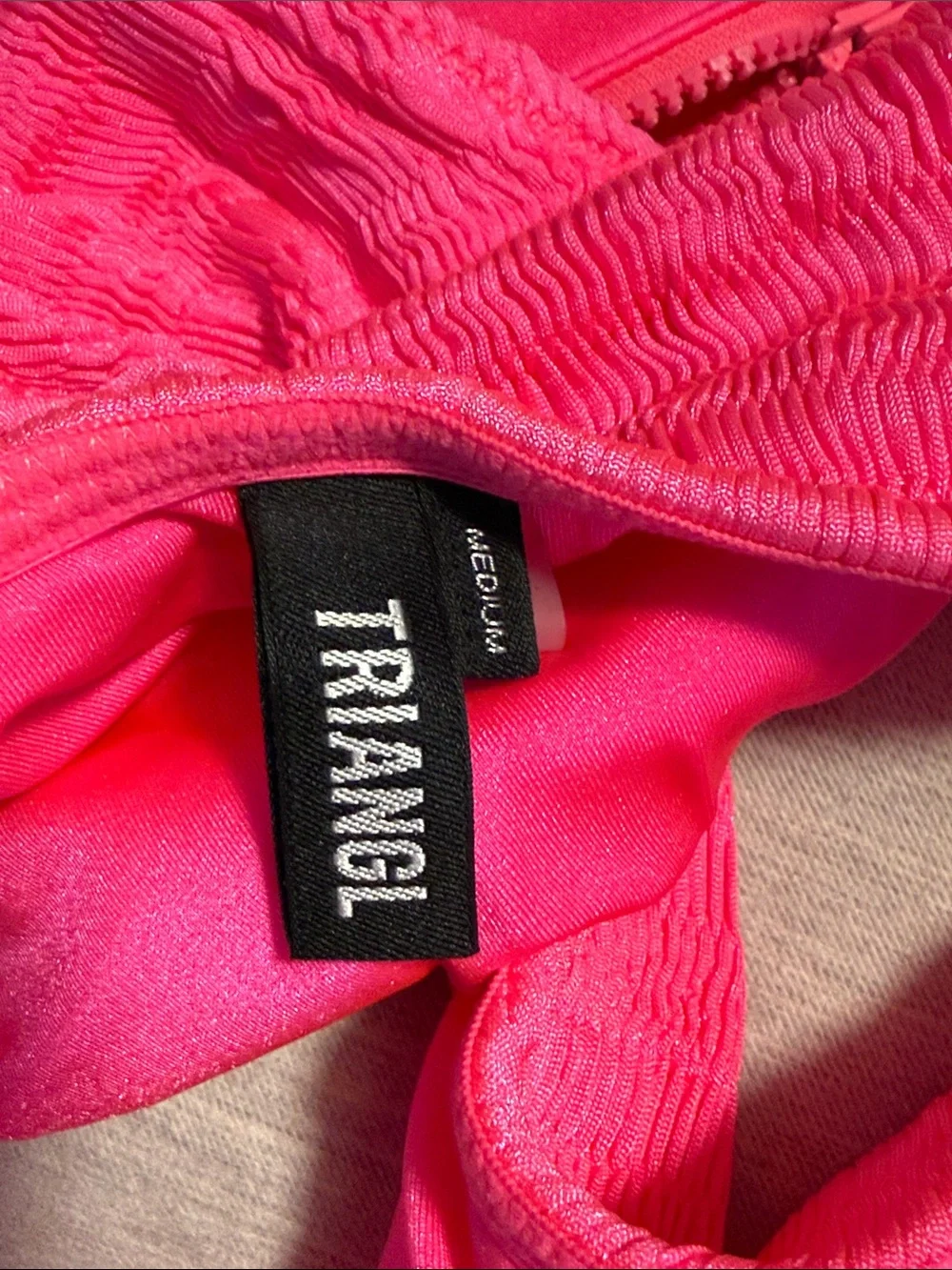 triangl swimwear Hot Pink Textured Bikini Set